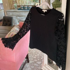 Anthropologie Black Lace Top